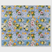 Blue Tiles Mediterranean Pattern Cadeaupapier (Vlak)