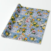 Blue Tiles Mediterranean Pattern Cadeaupapier (Uitgerold)