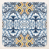 Blue Tiles Mediterranean Pattern Kartonnen Onderzetters (Voorkant)
