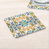 Blue Tiles Mediterranean Pattern Kartonnen Onderzetters (Schuin)