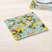 Blue Tiles Mediterranean Pattern Kartonnen Onderzetters (Schuin)