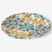 Blue Tiles Mediterranean Pattern Papieren Bordje (Gekanteld)