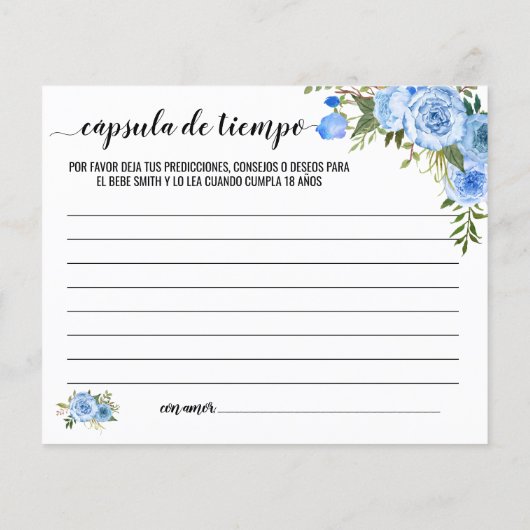 Blue Time capsule advies voor tweetalige baby kaar (Achterkant)