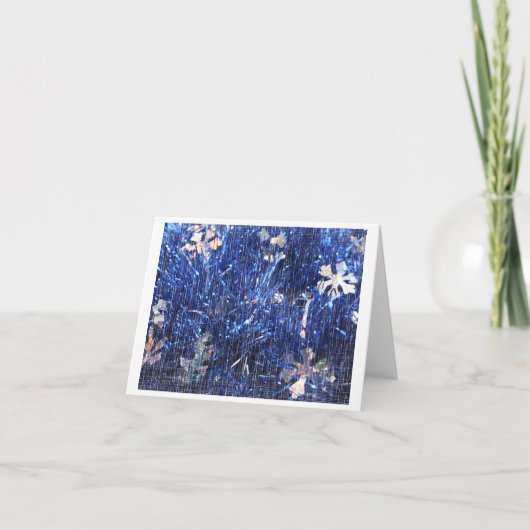 Blue Tinsel met Scratch Overlay Feestdagen Kaart (Voorkant)