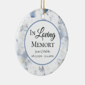 Blue Tint Anjer Waterverf Memorial Keepsake Keramisch Ornament (Rechts)