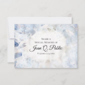 Blue Tint Annation Floral Deel een Geheugenbegrafe Notitiekaartje (Voorkant)