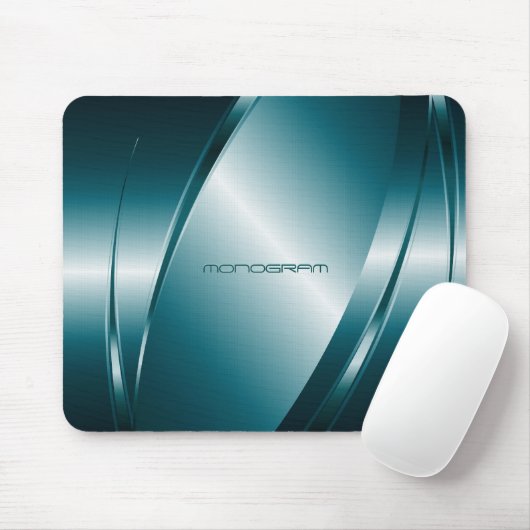 Blue Tint Metallic bliksemroestvrij stalen patroon Muismat (Met muis)