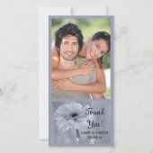 Blue Tinted Daisy Wedding Bedankt (Voorkant)