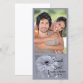 Blue Tinted Daisy Wedding Bedankt (Voorkant / Achterkant)