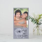 Blue Tinted Daisy Wedding Bedankt (Staand voorkant)