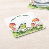 Blue Tit and Fly Agaric in a Forest Clearing Kartonnen Onderzetters (Schuin)