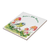 Blue Tit and Fly Agaric in a Forest Clearing Tegeltje (Zijkant)