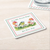 Blue Tit and Fly Agaric Watercolor Kartonnen Onderzetters (Schuin)