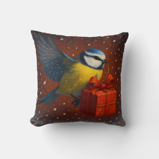 Blue Tit Bird - Holidays - Pillow Kussen