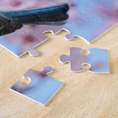 Blue Tit Bird in Pink Japanse Cherry Blossom Legpuzzel (Zijkant)
