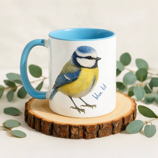 Blue Tit Bird Mug Nature Lover Gift Mok