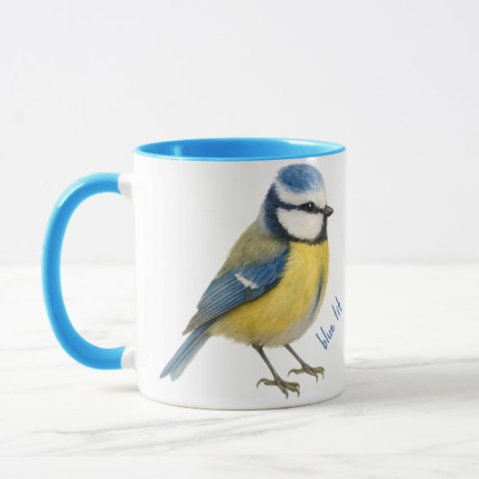 Blue Tit Bird Mug Nature Lover Gift Mok (Links)