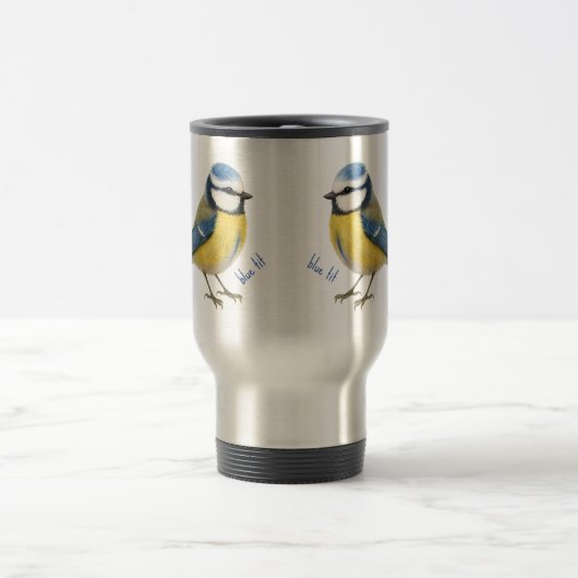 Blue Tit Bird Mug Nature Lover Gift Reisbeker (Center)
