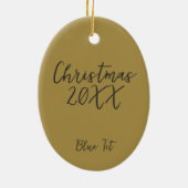 Blue Tit Bird Schilderij Custom Year Christmas Keramisch Ornament (Achterkant)