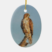 Blue Tit Bird Schilderij Custom Year Christmas Keramisch Ornament (Voorkant)