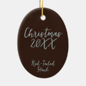 Blue Tit Bird Schilderij Custom Year Christmas Keramisch Ornament (Achterkant)