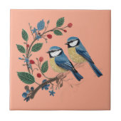 Blue tit birds on a vine Quilling design Tegeltje (Voorkant)