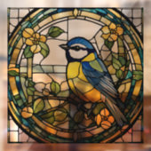 Blue Tit Faux Glas in lood Bluetit Bird Raamsticker (Vel 2)