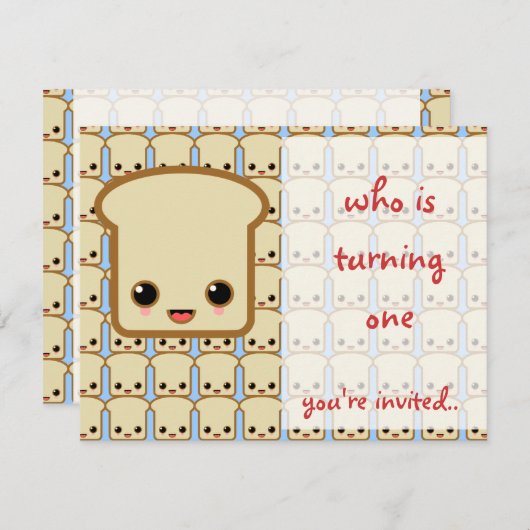 blue toast uitnodiging verjaardag (Voorkant / Achterkant)