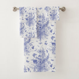 Blue Toile Bad Handdoek