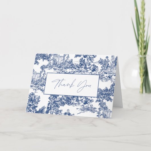 Blue Toile bedankkaart (Voorkant)