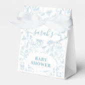 Blue Toile Beer Baby shower Boy Bedankdoosjes (Voorkant Zijde)
