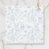 Blue Toile Beer Baby shower Boy Bedankjes Labels (Achterkant)