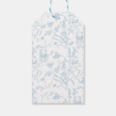 Blue Toile Beer Baby shower Boy Gift Label Cadeaulabel (Achterkant)