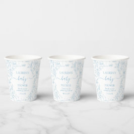 Blue Toile Beer Baby shower Boy Papieren Bekers
