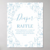 Blue Toile Beer Baby shower Boy Poster (Voorkant)