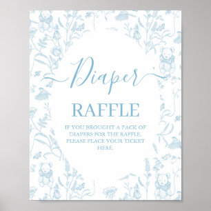 Blue Toile Beer Baby shower Boy Poster