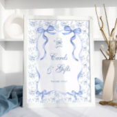 Blue Toile Beer Baby shower Kaarten en geschenken Poster