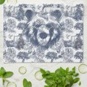 Blue Toile Beer - Wildlife at Home Theedoek (Gevouwen)