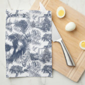 Blue Toile Beer - Wildlife at Home Theedoek (Quarter Fold)