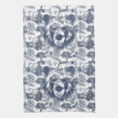 Blue Toile Beer - Wildlife at Home Theedoek (Verticaal)