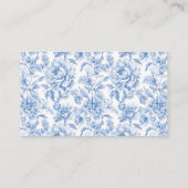 Blue Toile Bow Boek voor Baby shower Informatiekaartje (Achterkant)