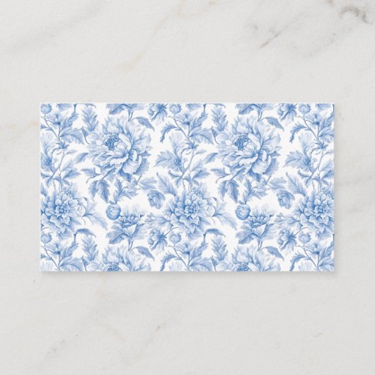 Blue Toile Bow  Boek voor Baby shower Informatiekaartje (Achterkant)