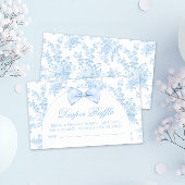 Blue Toile Bow Stropdas Baby Boy Douche Luier Raff Informatiekaartje