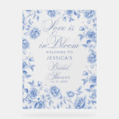 Blue Toile Chinoiserie Vrijgezellenfeest Welkom Acryl Bord (Voorkant)