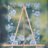 Blue Toile Chinoiserie Vrijgezellenfeest Welkom Acryl Bord (Neutraal)