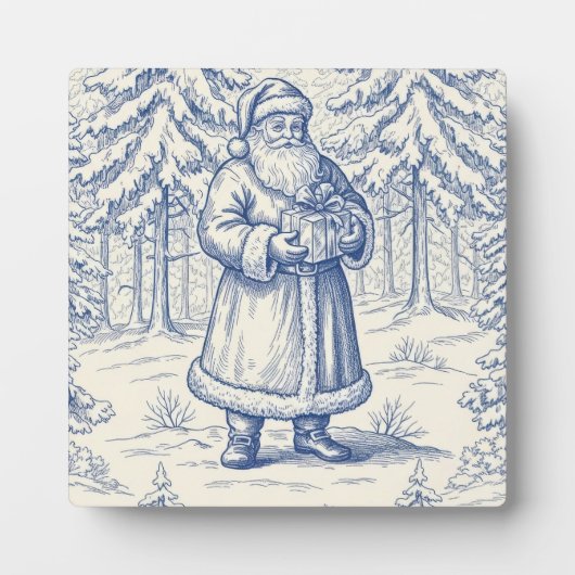 Blue Toile Christmas  Fotoplaat (Voorkant)