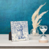 Blue Toile Christmas  Fotoplaat (Insitu)