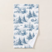 Blue Toile Christmas Pattern  Bad Handdoek (Handdoek)