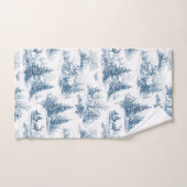 Blue Toile Christmas Pattern  Bad Handdoek (Handdoek)