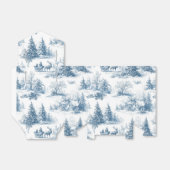 Blue Toile Christmas Pattern Bedankdoosjes (Uitgevouwen)
